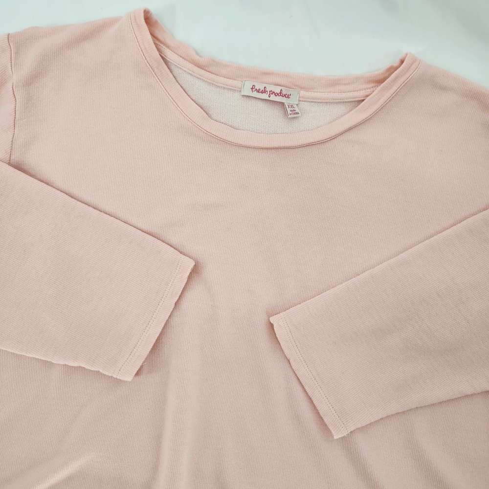 Fresh Produce Soft Pink French‎ Terry High Low Top Womens XXL Cozy Spring Beach